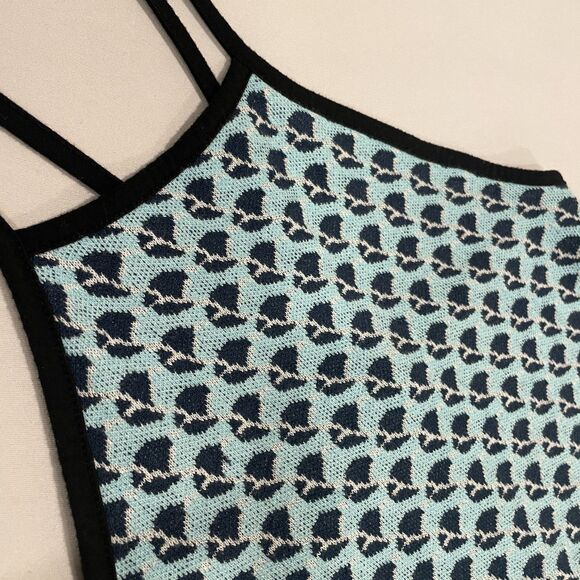 ~ ZARA M/L Halter Dress* Boho Blue Knit Stretch Midi Maxi Festival Beach Summer - Picture 3 of 13